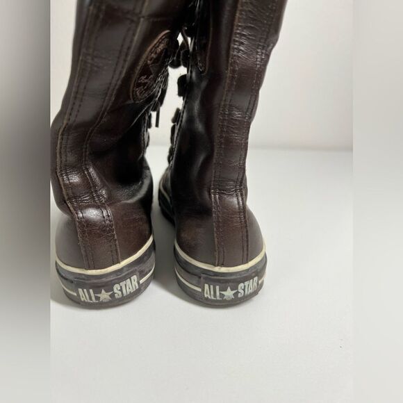 Vintage Converse Brown Leather/Suede Hi Top Sneakers Lace Up size 5,5 Y2K - Picture 8 of 10